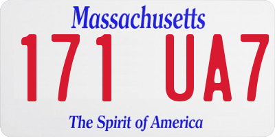 MA license plate 171UA7