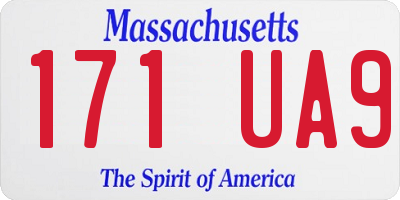 MA license plate 171UA9