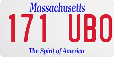 MA license plate 171UB0