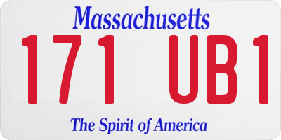 MA license plate 171UB1