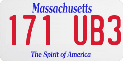 MA license plate 171UB3