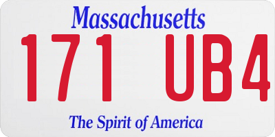 MA license plate 171UB4