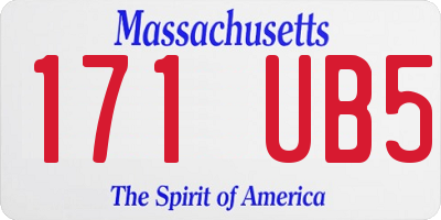MA license plate 171UB5
