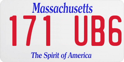 MA license plate 171UB6