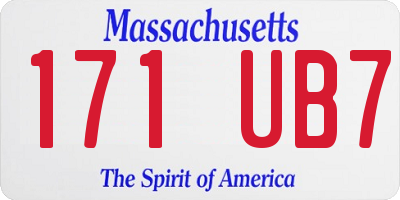 MA license plate 171UB7
