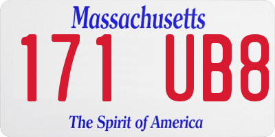 MA license plate 171UB8