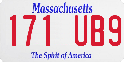 MA license plate 171UB9