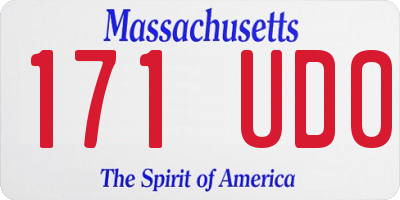 MA license plate 171UD0