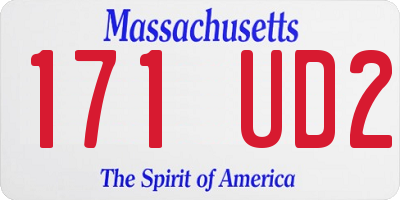 MA license plate 171UD2