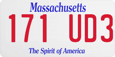 MA license plate 171UD3