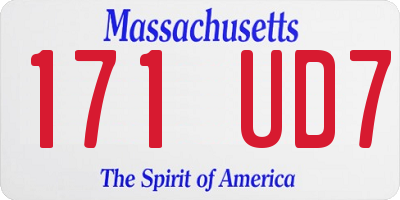 MA license plate 171UD7