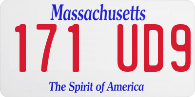MA license plate 171UD9