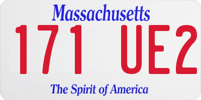 MA license plate 171UE2