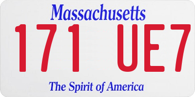 MA license plate 171UE7