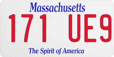 MA license plate 171UE9