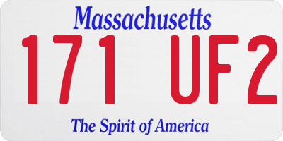 MA license plate 171UF2