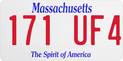 MA license plate 171UF4
