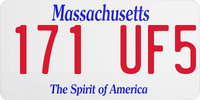 MA license plate 171UF5