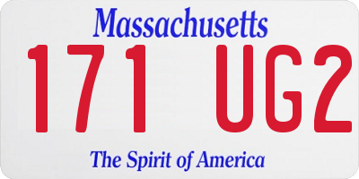 MA license plate 171UG2