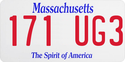 MA license plate 171UG3
