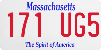 MA license plate 171UG5