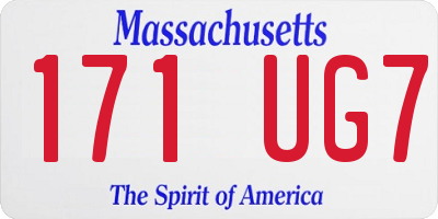 MA license plate 171UG7
