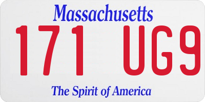 MA license plate 171UG9