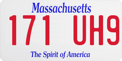 MA license plate 171UH9