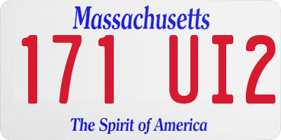 MA license plate 171UI2