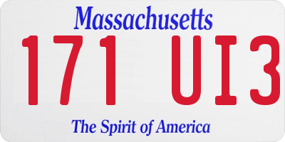 MA license plate 171UI3