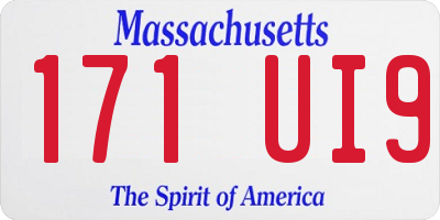 MA license plate 171UI9
