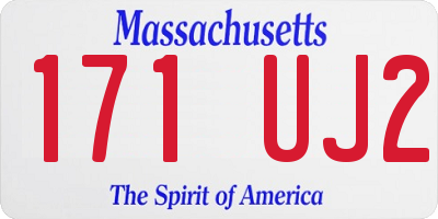 MA license plate 171UJ2