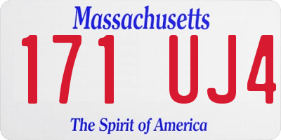 MA license plate 171UJ4
