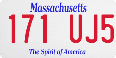 MA license plate 171UJ5
