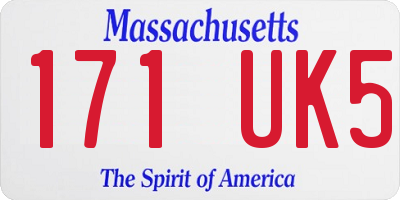 MA license plate 171UK5