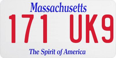 MA license plate 171UK9