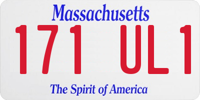 MA license plate 171UL1