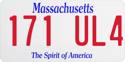 MA license plate 171UL4