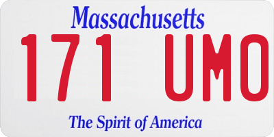 MA license plate 171UM0