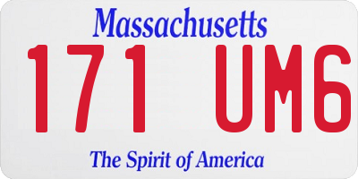 MA license plate 171UM6