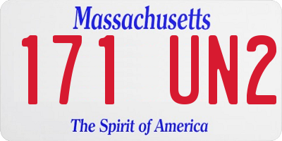 MA license plate 171UN2