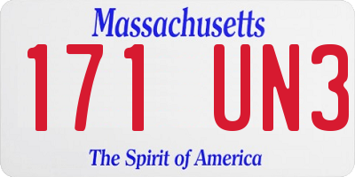 MA license plate 171UN3