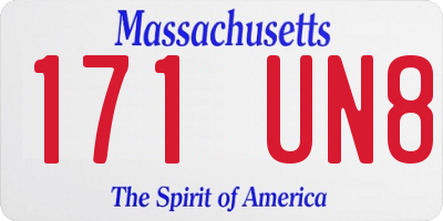 MA license plate 171UN8