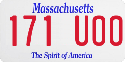 MA license plate 171UO0