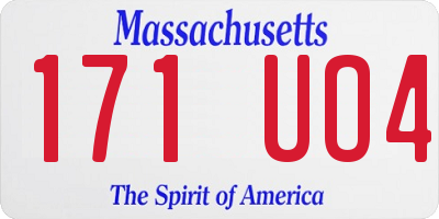 MA license plate 171UO4