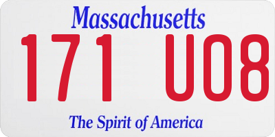 MA license plate 171UO8
