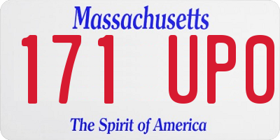 MA license plate 171UP0