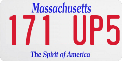 MA license plate 171UP5