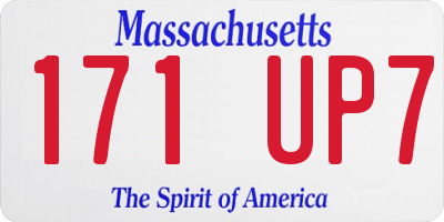 MA license plate 171UP7