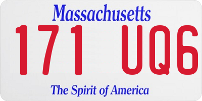 MA license plate 171UQ6